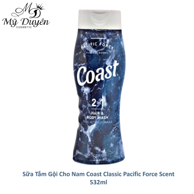 Sữa Tắm Gội Cho Nam Coast Classic Pacific Force Scent 532ml
