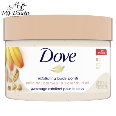 Kem Tẩy Tế Bào Chết Body Dove Exfoliating Body Polish Colloldal Oatmeal & Calendula Oil 298g Bản Mỹ