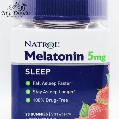 Kẹo Dẻo Giúp Ngủ Ngon Natrol Melatonin 5mg Strawberry 90 Viên