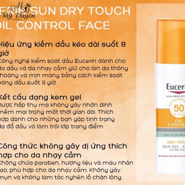 Kem Chống Nắng Cho Da Dầu Mụn Eucerin Sun Gel-Creme Oil Control Dry Touch SPF50+ 50ml