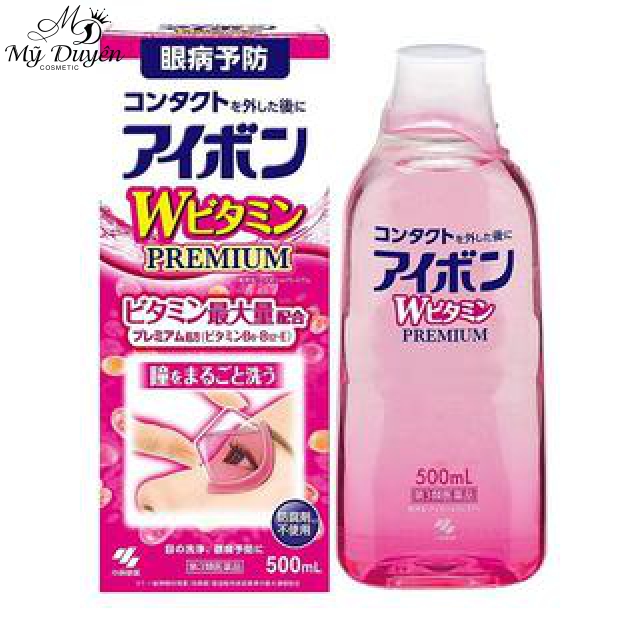 Nước Rửa Mắt Kobayashi Eyebon W Premium Eye Wash Liquid 500ml Hồng