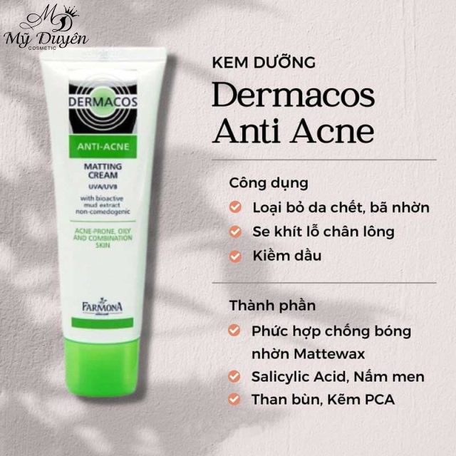 Kem Giảm Bóng Dầu, Ngừa Mụn Dermacos Anti-Acne Matting Cream 50ml