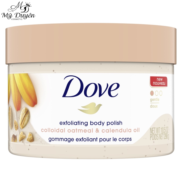 Kem Tẩy Tế Bào Chết Body Dove Exfoliating Body Polish Colloldal Oatmeal & Calendula Oil 298g Bản Mỹ