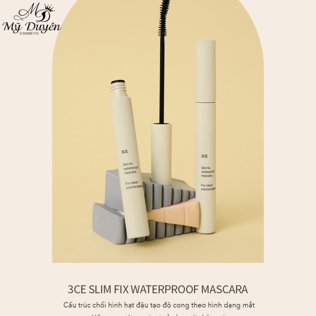  Mascara 3CE Slim Fix Waterproof Volume - Chống Thấm Nước Và Dày Từng Sợi Mi