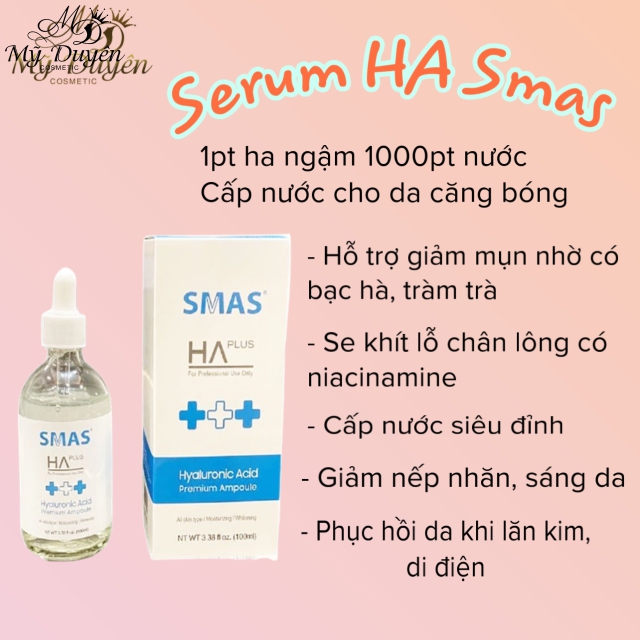 Serum Cấp Nước Sáng Da SMAS HA Plus Hyaluronic Acid 100ml