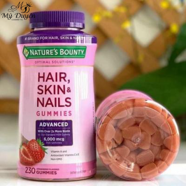 Kẹo Dẻo Đẹp Da, Dưỡng Tóc Và Móng Nature's Bounty Hair, Skin & Nails Gummies Advanced Over 2x More Biotin 230 Viên